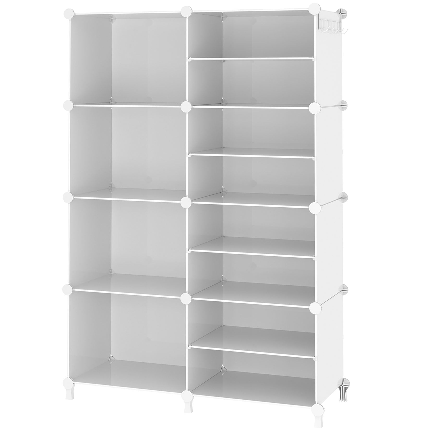 AWTATOS Closet Organizer 8 Cube Storage Shelves Portable Closet Clothes Organizers and Storage Stackable Cubby Shelving for Closet Bedroom Living Room Office White