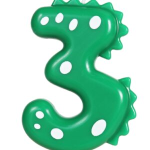 3rd Birthday Candles, Number 3 Candle, Dinosaur Party Decorations for Birthday, Green Happy Birthday Candle for Cake, Handmade Numeral Candle Dino Theme Cake Topper Anniversary Party Decor