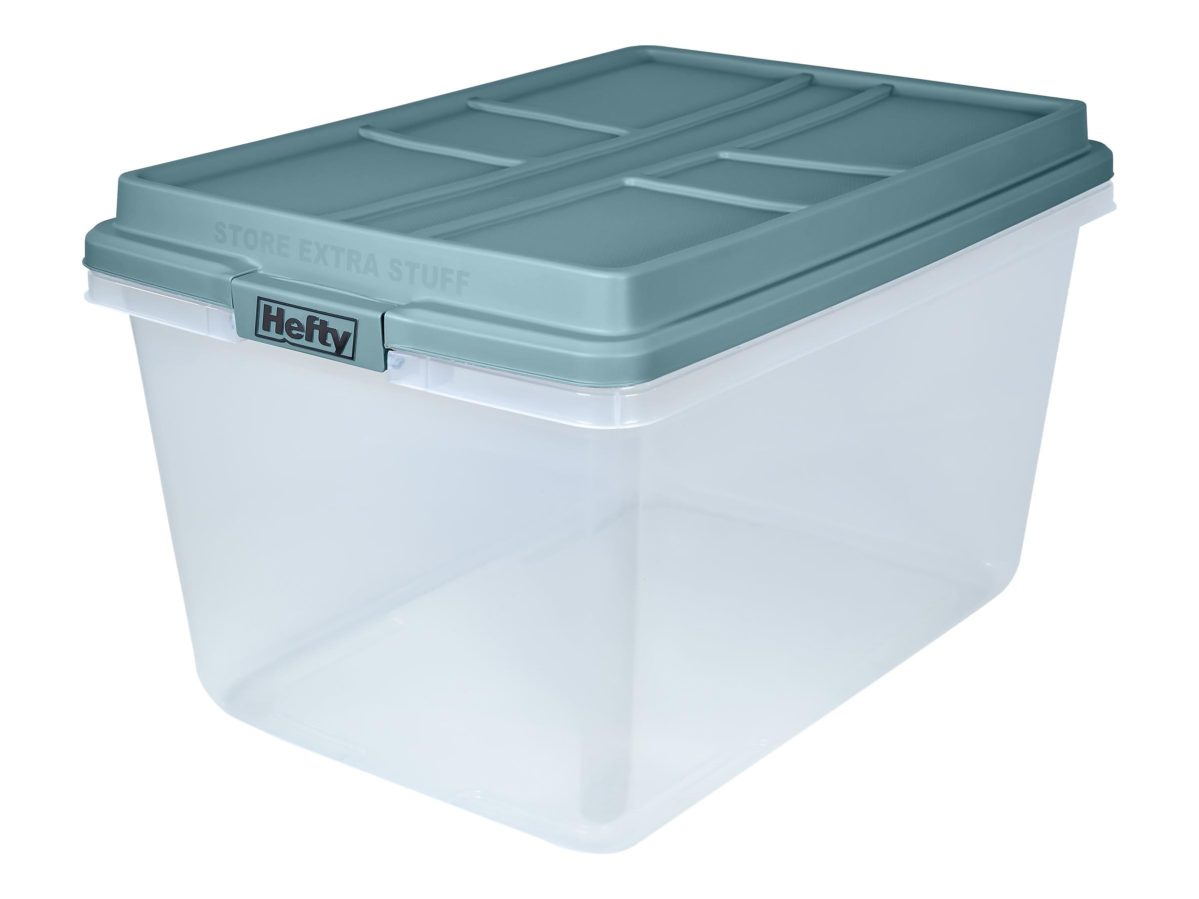 Hefty Hi-Rise 72 Qt. Lift Off Lid Storage Tote, Gray/Clear, 6/Pack (HFT-7163010665666-6)