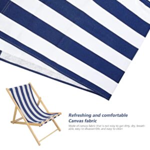 KUYYFDS Sunloungers, Beach Sling Chair Replacement Canvas Blue and White Sling Chair Replacement Deck Chair Fabric for Sunbathing Courtyard