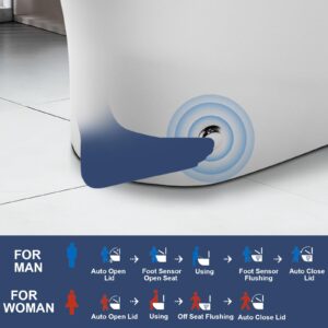 ZMJH 171 Smart Toilet with Bidet Built in, One Piece Elongated Toilet, Dryer and Warm Water, Heated Seat, Auto Open/Close Lid, Auto Flush, Soft Close Seat, Remote Control