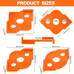 Xuhal 4 Pcs Radius Jig Router Templates 8 Radius Angle Corner Radius Routing Templates Routing Rounded Corners Router Bit Templates Hardness ABS CNC Jig Radius Corners Radius Quick Jig for Woodworking