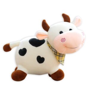 aucooma cow plush stuffed animals pillow cute cow plushie toys stuffed cow for kids 11"