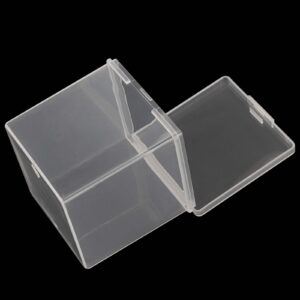 JAPCHET 72 Pieces Plastic Bead Storage Containers, Clear Small Bead Organizers with Lid, Clear Square Display Boxes for Beads, Buttons and Candies, 2.2 x 2.2 x 2.3 In