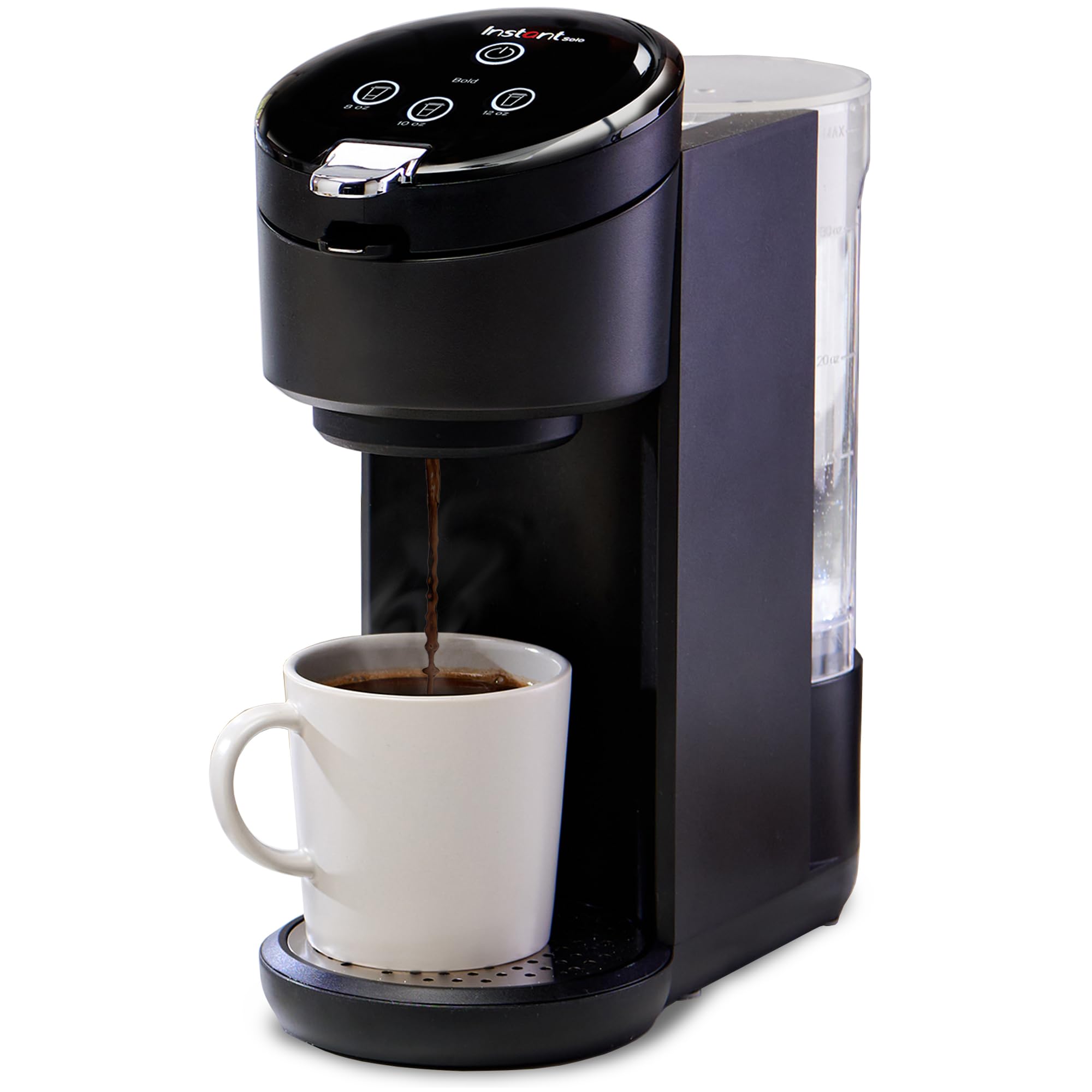 Instant Solo Single Serve Coffee Maker, From the Makers of Instant Pot, K-Cup Pod Compatible Coffee Brewer, Includes Bold Setting and 40oz. Water Reservoir, Brew 8 to 12oz., Black