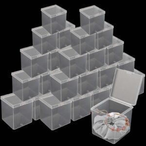 japchet 72 pieces plastic bead storage containers, clear small bead organizers with lid, clear square display boxes for beads, buttons and candies, 2.2 x 2.2 x 2.3 in