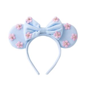 karett sky blue hairband mouse ears for women girls, one size fits all for disney fans, hair styling