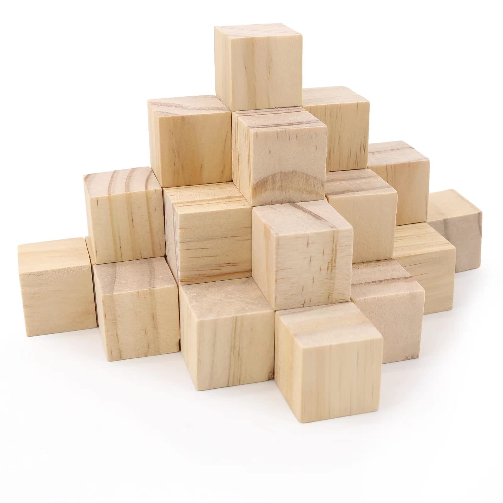 50Pcs Wooden Cubes 1inch Natural Wooden Blocks Unfinished Wood Blocks for Wood Crafts Blank Wood Square Blocks for Crafts and DIY Projects Puzzle Making.…