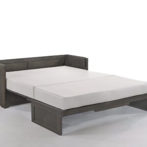 NIGHT & DAY Murphy Cube Queen Cabinet Bed Ready-to-Assemble with Custom 6" Memory Foam Mattress (Stonewash)