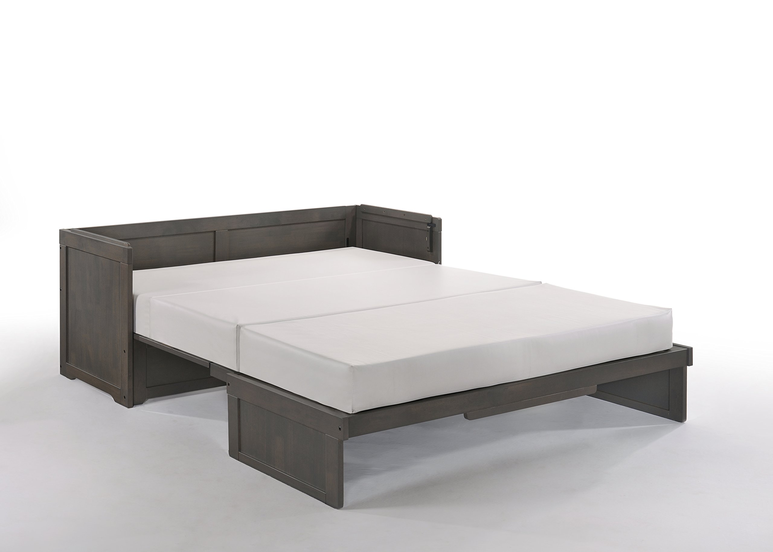 NIGHT & DAY Murphy Cube Queen Cabinet Bed Ready-to-Assemble with Custom 6" Memory Foam Mattress (Stonewash)