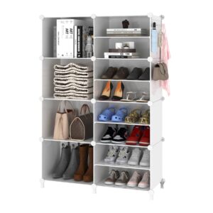 AWTATOS Closet Organizer 8 Cube Storage Shelves Portable Closet Clothes Organizers and Storage Stackable Cubby Shelving for Closet Bedroom Living Room Office White