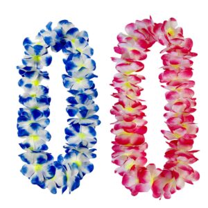 8PCS Hawaiian Leis Luau Party Decorations Tropical Party Favors Lei Hawaiian Flower Perfect for Hawaiian Luaus Party Birthday Party Favors.