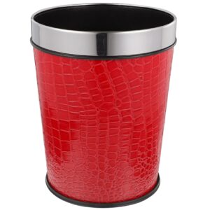 nuobesty retro trash can 5l small waste paper basket waste container bin garbage container for bathroom, bedroom, office(red)