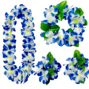 8PCS Hawaiian Leis Luau Party Decorations Tropical Party Favors Lei Hawaiian Flower Perfect for Hawaiian Luaus Party Birthday Party Favors.