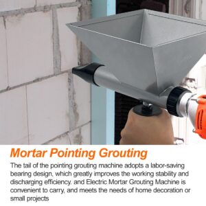 Electric Mortar Grout Gun Pump, Portable Cement Grouting Machine, Cement Caulk Gun, Reusable Cordless Electric Caulking Gun Finishing Tool with 8 Nozzles (Without Electric Drill)