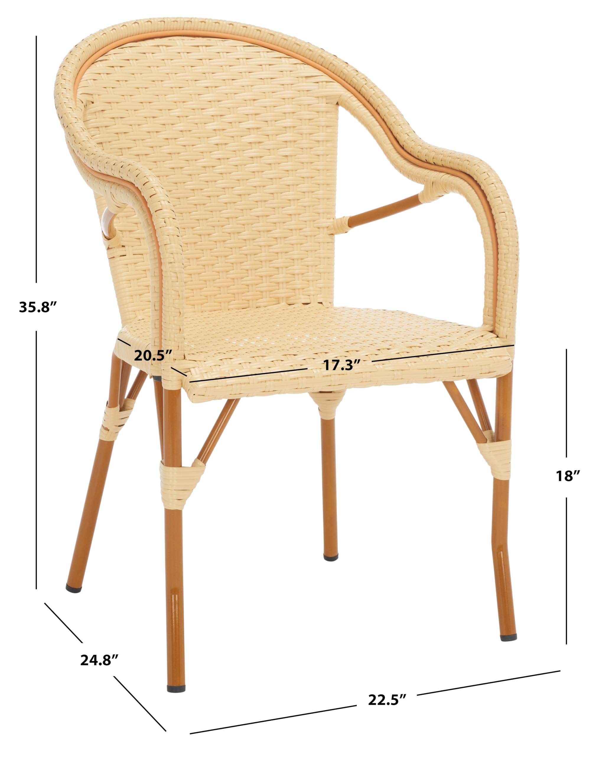 Safavieh California PAT7531A-SET2 Armchair, Natural