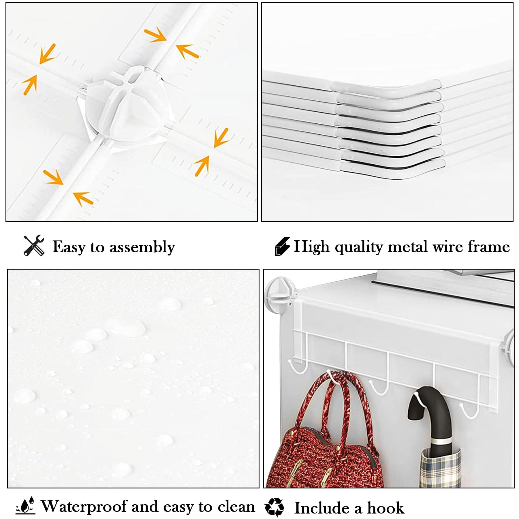 AWTATOS Closet Organizer 8 Cube Storage Shelves Portable Closet Clothes Organizers and Storage Stackable Cubby Shelving for Closet Bedroom Living Room Office White