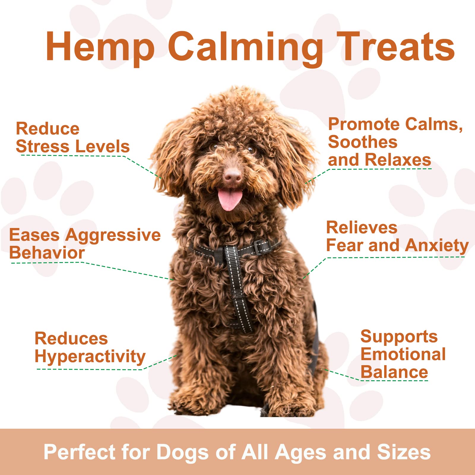 Pedode Hemp Calming Chews for Dogs Help with Dog Anxiety Relief, Stress, Seperation, Barking, Storms, Thunder - Dog Calming Treats - 120 Count - Beef Flavor