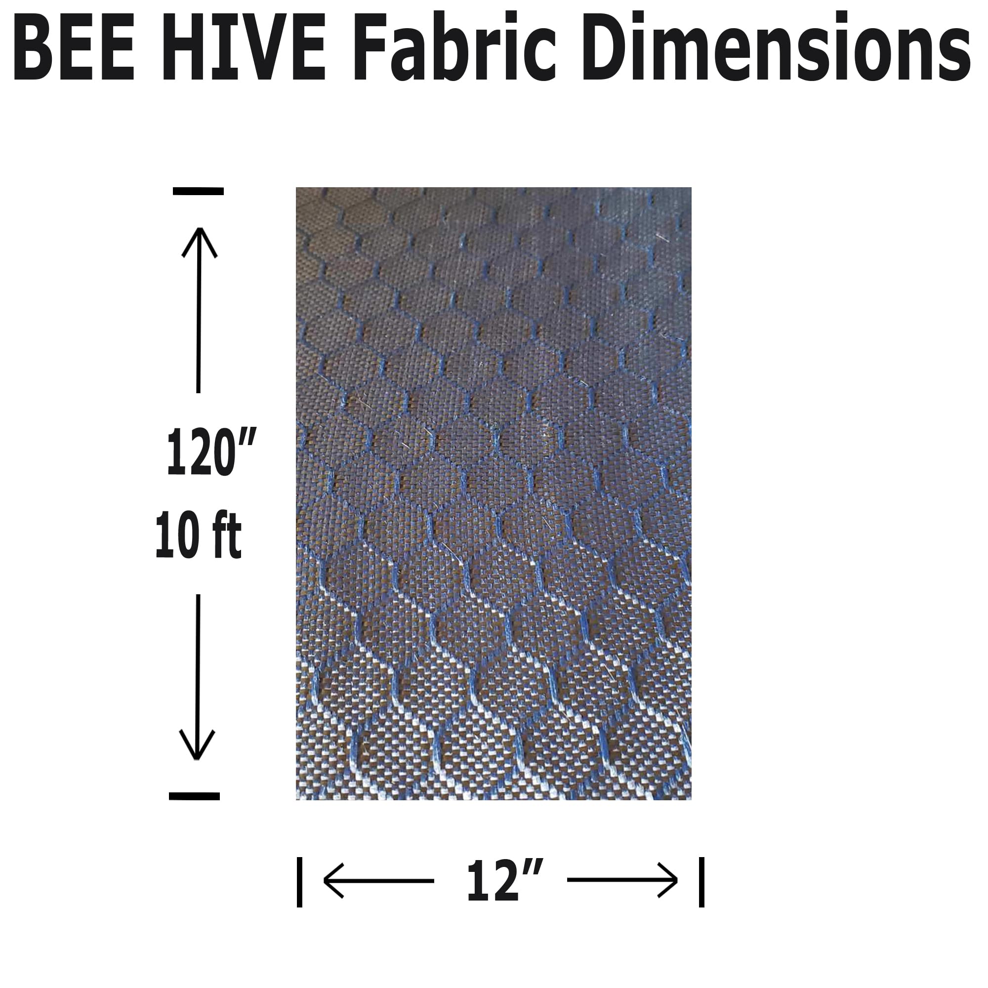 KARBXON - 12 in x 10 ft – Beehive Weave - Carbon Fiber Aramid Fabric - Blue - 3K - 240g/meter - Beehive Weave 12” Wide Hemmed Fabric for Repair, DIY Projects (10, Ft)