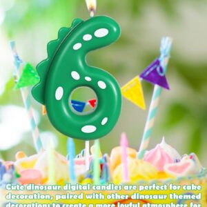 3rd Birthday Candles, Number 3 Candle, Dinosaur Party Decorations for Birthday, Green Happy Birthday Candle for Cake, Handmade Numeral Candle Dino Theme Cake Topper Anniversary Party Decor