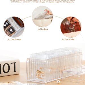 HOMEHIVE Acrylic Jewelry Box Organizer, Clear Jewelry Organizer and Storage with 20 Portable Anti Tarnish Jewelry bags, Travel Jewelry Case for Earrings/Rings/Necklaces Gift for Women Girls, Clear