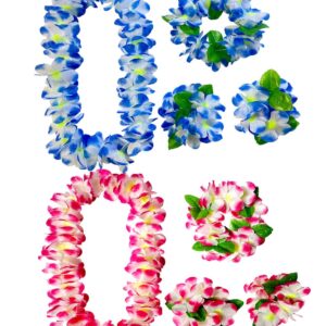 8PCS Hawaiian Leis Luau Party Decorations Tropical Party Favors Lei Hawaiian Flower Perfect for Hawaiian Luaus Party Birthday Party Favors.