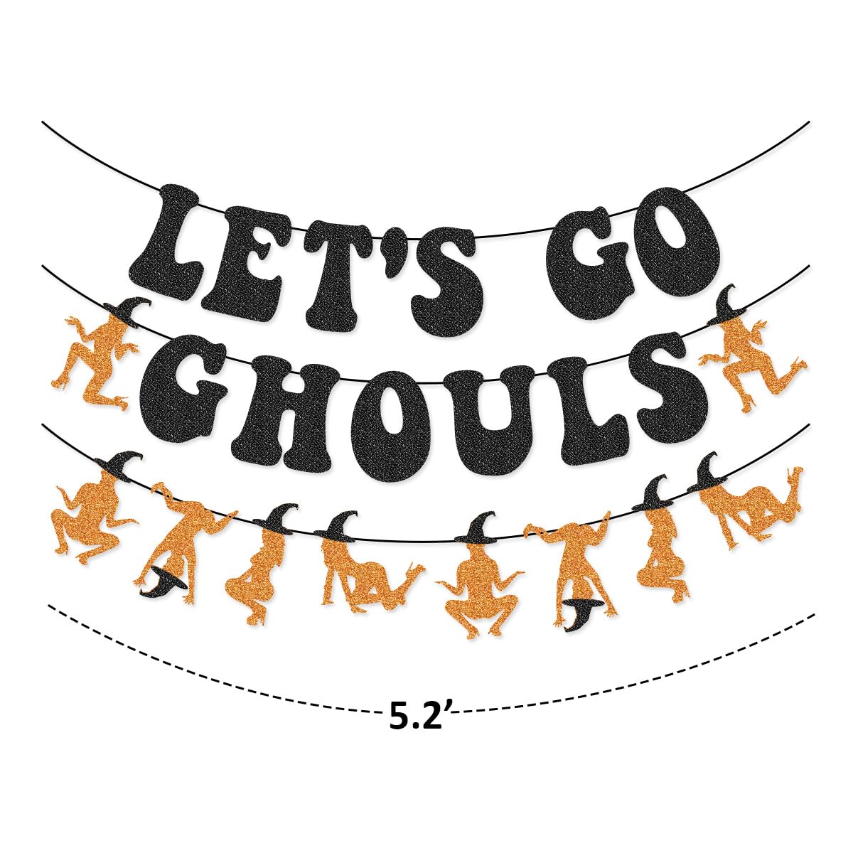 Let's Go Ghouls Banner Garland for Halloween Bachelorette Party Decorations