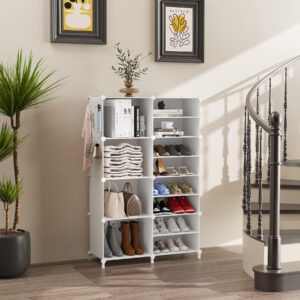 AWTATOS Closet Organizer 8 Cube Storage Shelves Portable Closet Clothes Organizers and Storage Stackable Cubby Shelving for Closet Bedroom Living Room Office White