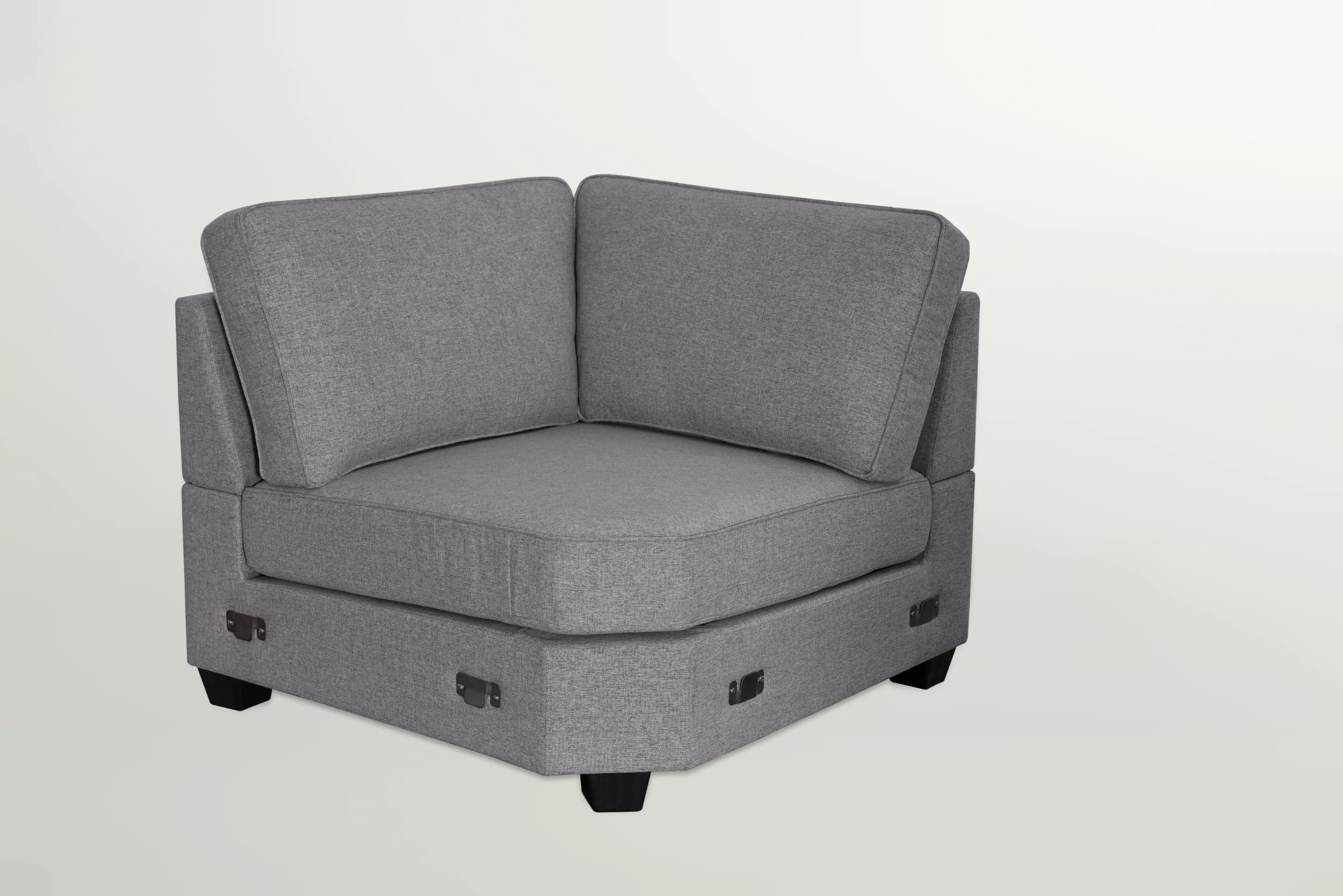 Legend Vansen Fabric Flexible Combination Module Reversible U Shaped Sofa for Living Room, Dark Grey Sectional