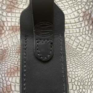 Carl Thomas Leathers Custom Leather Knife Sheath Fits Buck 120 Knife, Fixed Blade Knife Holder, Black, Sheath Only