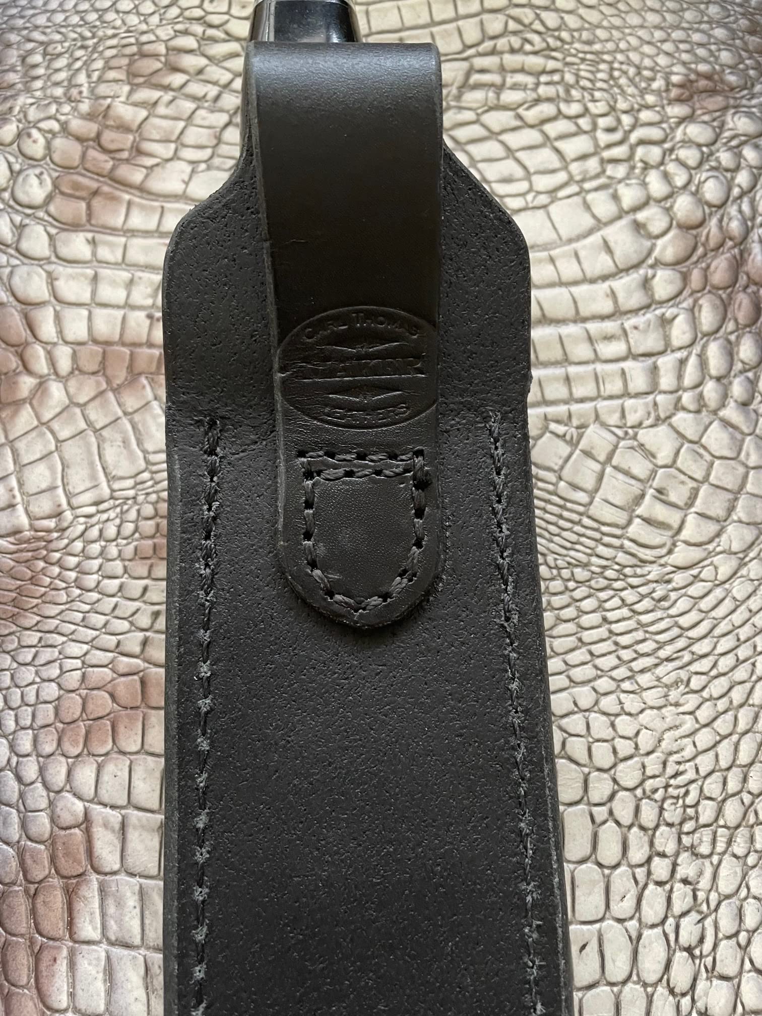 Carl Thomas Leathers Custom Leather Knife Sheath Fits Buck 120 Knife, Fixed Blade Knife Holder, Black, Sheath Only