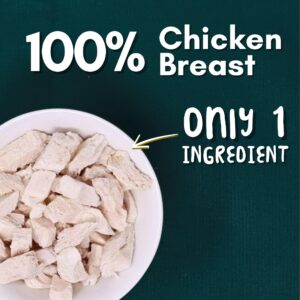 ALBERT & MIA Feastfuls Freeze Dried Cat Treats - 100% Chicken Breast, Soft, High in Protein, Extra Tasty, Great for Training Cats (3oz)