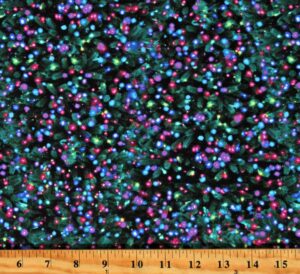 cotton christmas lights tree holiday festive decorations aurora borealis x-mas lights winter solstice cotton fabric print by the yard (holiday-cd2011-multi)