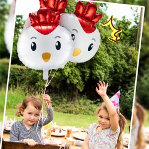 Libima 12 Pcs Chicken Balloons Aluminum Film Farm Animal Decorations Balloons Birthday Party Supplies BBQ Party Decorations Baby Shower Supplies Family Photo Booth Courtyard Decor (Cute Style)