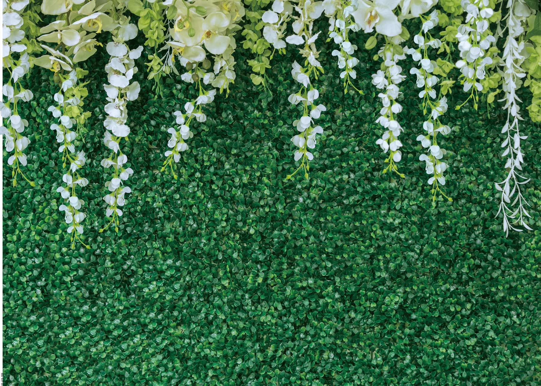 CHAIYA 8X6FT Greenery Backdrop with Flowers Green Leaf White Flower Photo Backdrops Bridal Shower Backdrop for Wedding Backdrops Reception Ceremony Birthday Party Decoration CY273