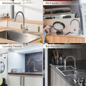 PHICHI Pull Out Kitchen Sink Faucet, 360° Free Bending Kitchen Faucet, Adjustable Sink Kitchen Faucet,Hot and Cold Kitchen Faucet, Universal Foaming Pipe,Grey