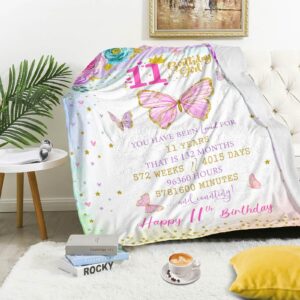 Sbangtu 11 Year Old Girl Birthday Gifts, Best Birthday Gifts for 11 Year Old Girls, 11 Year Old Girl Gift Ideas, Cool Presents Stuff for Girls Age 11, 11th Birthday Decorations Throw Blanket 50"X60"