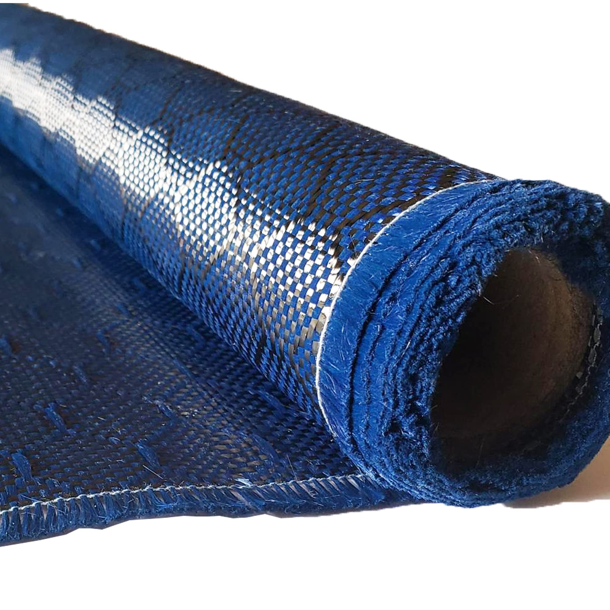 KARBXON - 12 in x 10 ft – Beehive Weave - Carbon Fiber Aramid Fabric - Blue - 3K - 240g/meter - Beehive Weave 12” Wide Hemmed Fabric for Repair, DIY Projects (10, Ft)