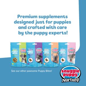 Snuggle Puppy Day Calm Puppy Bites - Calming Chew Bites for Dogs - Dog Supplement to Help with Separation Stress & Relaxation - Puppy Chew Bites with Colostrum, Chamomile & Ashwagandha - 60 Soft Chews