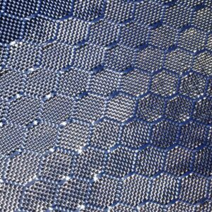 KARBXON - 12 in x 10 ft – Beehive Weave - Carbon Fiber Aramid Fabric - Blue - 3K - 240g/meter - Beehive Weave 12” Wide Hemmed Fabric for Repair, DIY Projects (10, Ft)