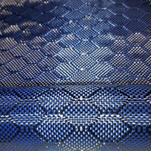 KARBXON - 12 in x 10 ft – Beehive Weave - Carbon Fiber Aramid Fabric - Blue - 3K - 240g/meter - Beehive Weave 12” Wide Hemmed Fabric for Repair, DIY Projects (10, Ft)