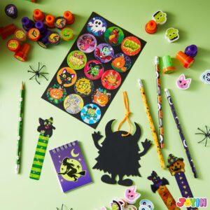 JOYIN 192PCS Halloween Stationery Set, Trick or Treat Gifts for Kids, 24 Pack Halloween Themed Stationery Set for Party Favors Carnival Game Prizes, School Stationery Party Supplies