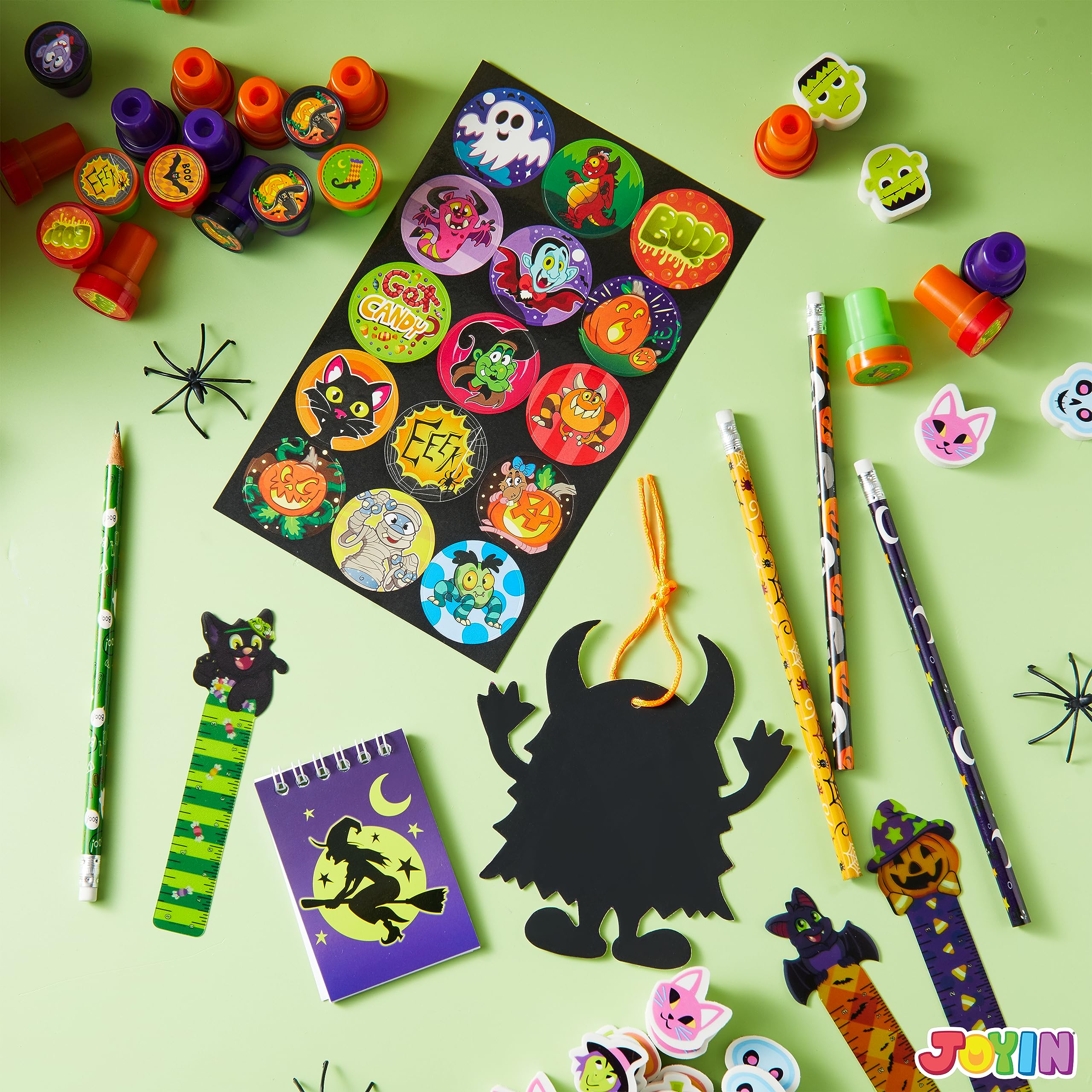 JOYIN 192PCS Halloween Stationery Set, Trick or Treat Gifts for Kids, 24 Pack Halloween Themed Stationery Set for Party Favors Carnival Game Prizes, School Stationery Party Supplies