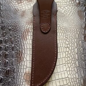 Carl Thomas Leathers Custom Leather Knife Sheath Fits Buck 120 Knife, Fixed Blade Knife Holder, Brown, Sheath Only