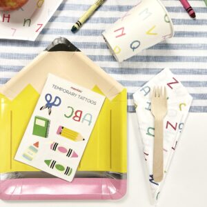 Back To School Pencil Plates, 12 ct | Kindergarten Party Decor | Graduation Party