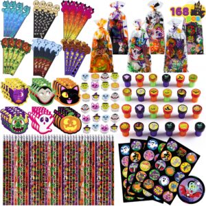 joyin 168pcs halloween stationery set, art set for kids' birthday gifts, 24 pack halloween themed stationery set, halloween class exchange, party favors carnival game prizes, halloween stationery gift