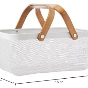 Member's Mark Mesh Baskets with Wood Handles (Set of 2) (White)