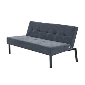 Panana Linen Upholstered Modern Convertible Folding Futon Sofa Bed with Metal Legs for Compact Living Space, Apartment, Dorm, Bonus Room, Gray