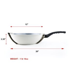 Neoflam Cast Aluminum Nonstick Wok | Easy to Use, Lightweight, Dishwasher Safe | Made in Korea (12", 30cm)