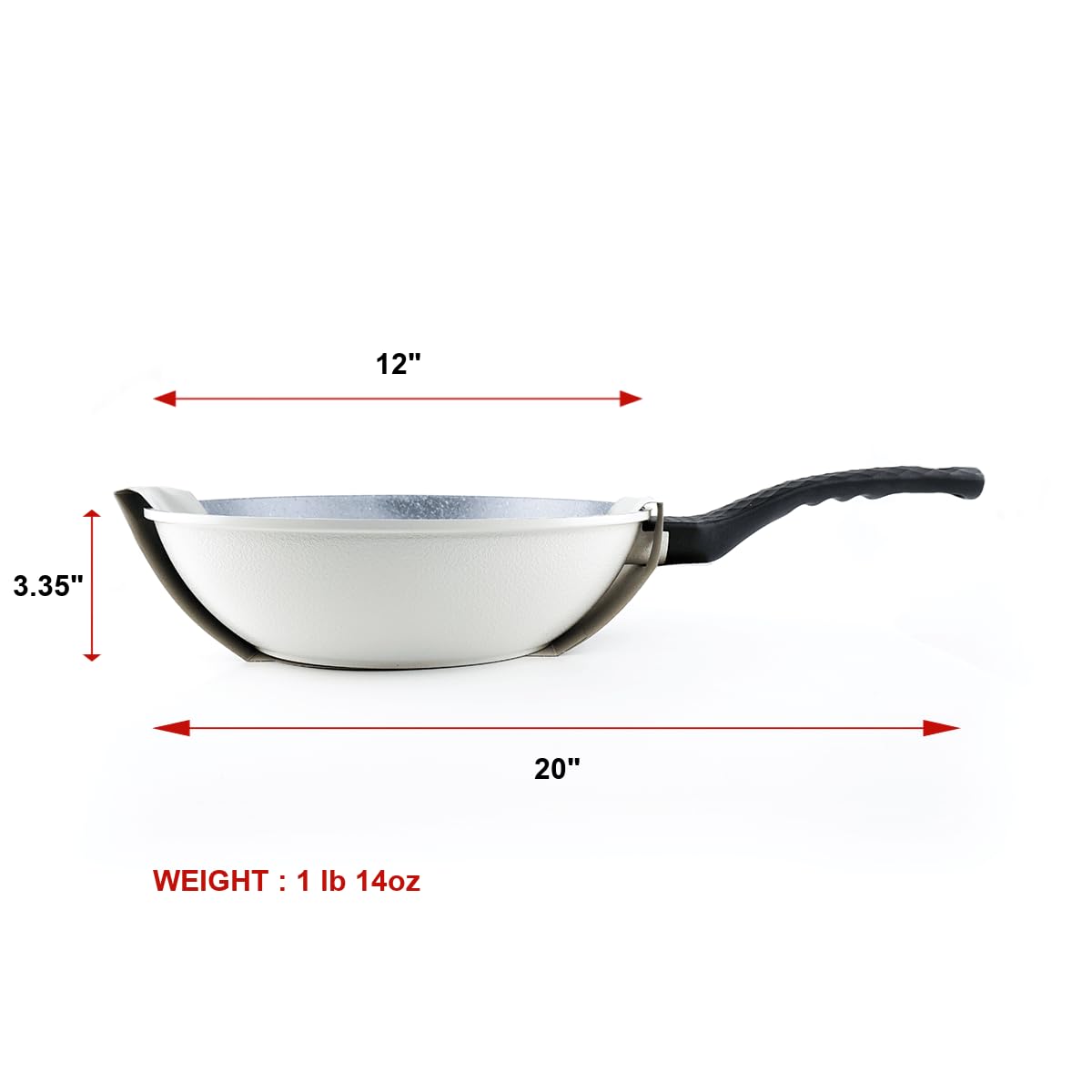 Neoflam Cast Aluminum Nonstick Wok | Easy to Use, Lightweight, Dishwasher Safe | Made in Korea (12", 30cm)